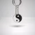 Komplet breloczków Yin Yang zawieszonych razem, stal nierdzewna, symbol bliskości, harmonii i relacji.